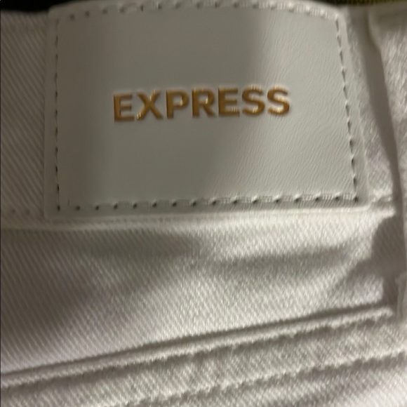 Express White Jean Shorts Distressed Denim - Picture 5 of 8